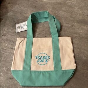 Trader Joe’s viral mini Cream and Green Tote Bag